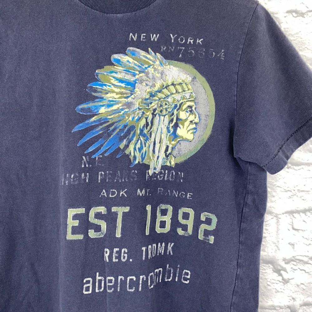 Abercrombie 100% cotton Crewneck navy blue shirt sz XL boys - Picture 2 of 4